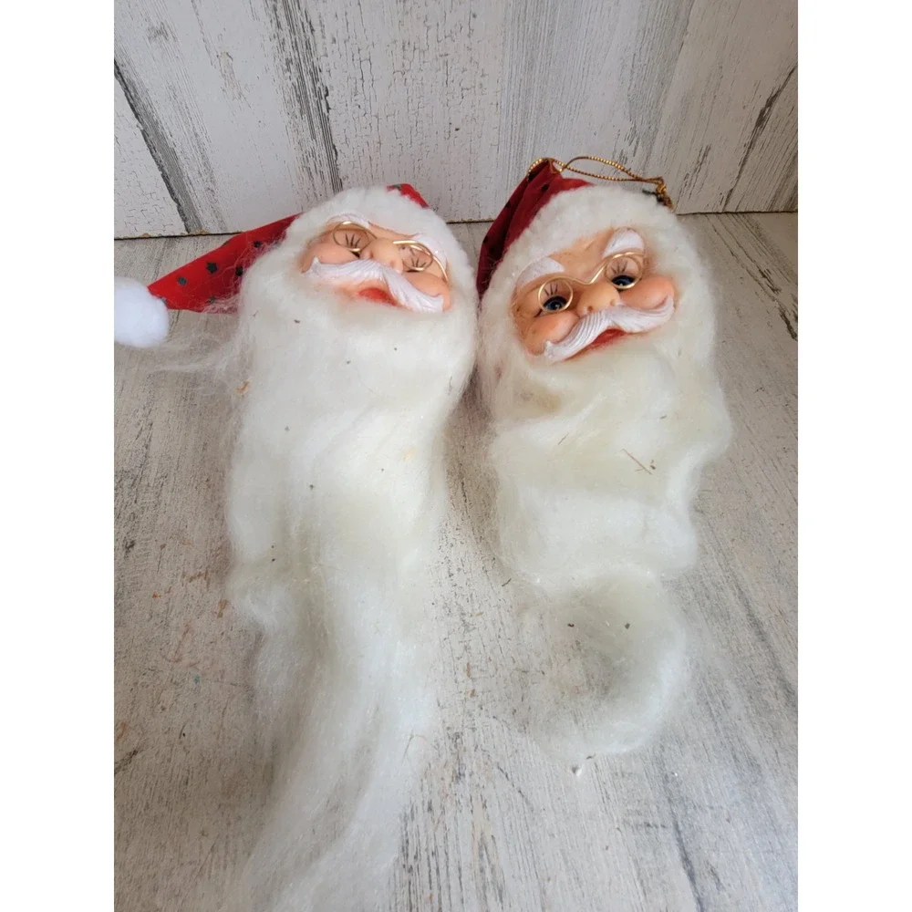 Vintage rustic Santa Claus beard set ornament unique home decor figure